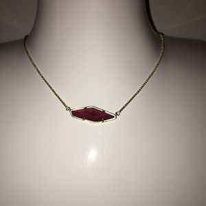 Kendra Scott Gold Maroon Necklace